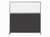 Hush Screenª Portable Partition 6' x 6' Charcoal Gray Fabric Clear Window With Wheels