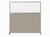 Hush Screen Portable Partition 6' x 6' Sand Fabric Clear Fluted Window With Wheels