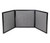 The folding tabletop display with a gray fabric option. The folding tabletop display with a gray fabric option.