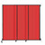 Wall-Mounted QuickWall Sliding Partition 7' x 6'8" Red Polycarbonate