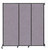 Wall-Mounted QuickWall Sliding Partition 7' x 7'4" Cloud Gray Fabric