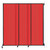 Wall-Mounted QuickWall Sliding Partition 7' x 7'4" Red Polycarbonate