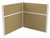 The 6' x 4' Pre-Configured Hush Panel Cubicle (L Shape) with beige fabric and white trim.