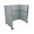 Portable Partition Wall Pre-Configured Hush Panel Cubicle, U Shape 6' x 4' Powder Blue Woven Fabric - Silver Trim