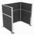 Portable Partition Wall Pre-Configured Hush Panel Cubicle, U Shape 6' x 4' Classic Gray Fabric - Silver Trim