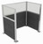 Portable Partition Wall Pre-Configured Hush Panel Cubicle, U Shape 6' x 4' W/ Window Classic Gray Fabric - Silver Trim