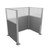 Portable Partition Wall Pre-Configured Hush Panel Cubicle, U Shape 6' x 4' W/ Window Cloud Gray Woven Fabric - Silver Trim