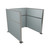 Portable Partition Wall Pre-Configured Hush Panel Cubicle, U Shape 6' x 6' Powder Blue Woven Fabric - Silver Trim