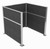 Portable Partition Wall Pre-Configured Hush Panel Cubicle, U Shape 6' x 6' Classic Gray Fabric - Silver Trim