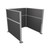 Portable Partition Wall Pre-Configured Hush Panel Cubicle, U Shape 6' x 6' Charcoal Gray Woven Fabric - Silver Trim
