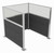 Portable Partition Wall Pre-Configured Hush Panel Cubicle, U Shape 6' x 6' W/ Window Classic Gray Fabric - Silver Trim