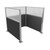 Portable Partition Wall Pre-Configured Hush Panel Cubicle, U Shape 6' x 6' W/ Window Charcoal Gray Woven Fabric - Silver Trim