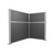 Acoustic Portable Partition Pre-Configured Hush Panel Cubicle, L Shape 6' x 4' L-Build Charcoal Gray Woven Fabric - Silver Trim