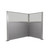 Acoustic Portable Partition Pre-Configured Hush Panel Cubicle, L Shape 6' x 4' L-Build w/ Window Cloud Gray Woven Fabric - Silver Trim