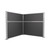 Acoustic Portable Partition Pre-Configured Hush Panel Cubicle, L Shape 6' x 6' L-Build Charcoal Gray Woven Fabric - Silver Trim