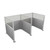 Pre-Configured Hush Panel Cubicle 6' x 6' W/ Window Cloud Gray Woven Fabric - Silver Trim