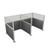 Pre-Configured Hush Panel Cubicle 6' x 6' W/ Window Charcoal Gray Woven Fabric - Silver Trim