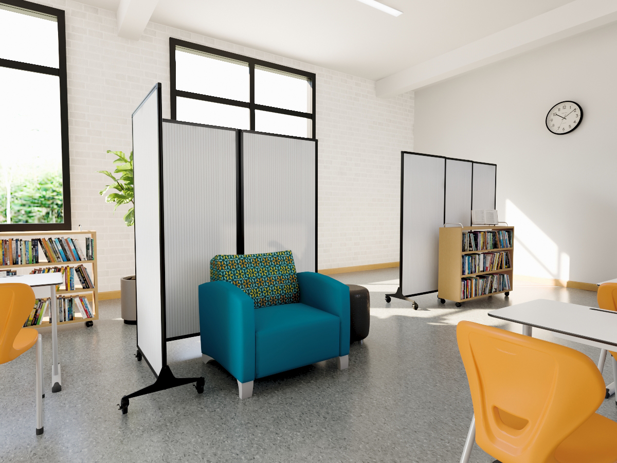 The 3-panel QuickWall Folding Portable Partition features our patented 360-degree hinge with the QuickWalls.