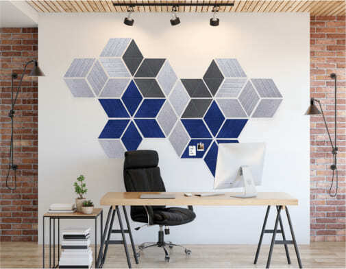 SoundSorb™ Acoustic Rhomboids, Wall-Mounted