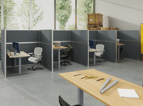 Customize your office cubicle setup with the number of panels needed and the colors you want!