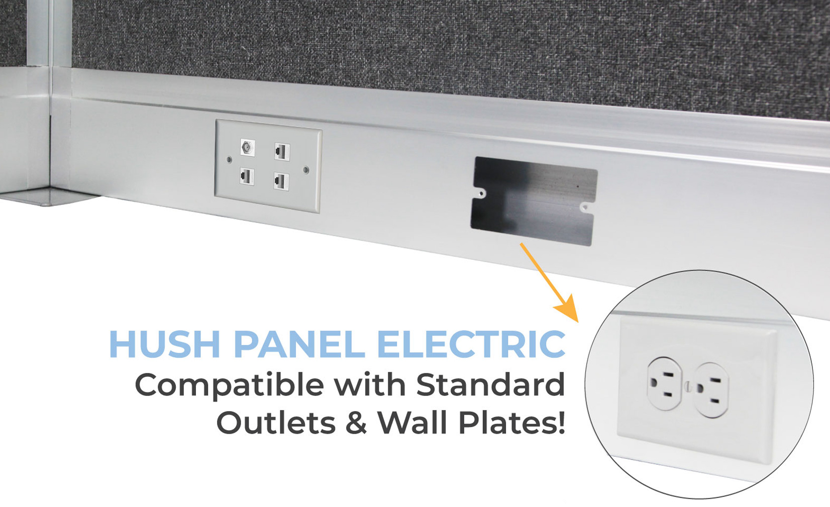 Electric Hush Panel™ Cubicles includes a built-in, open-access channel to neatly accommodate cables and wiring. Learn more about adding this option to your cubicles here.