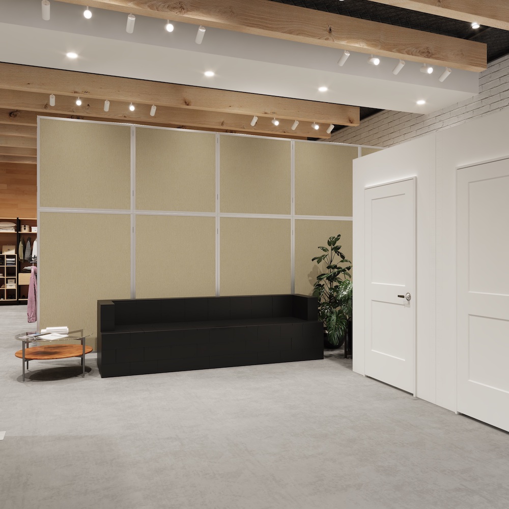 These extra-large sliding door partitions provide coverage up to 12 feet high and are best suited in large spaces.