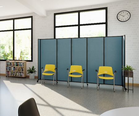 Create the space you need in the space you have with the expandable StraightWall Sliding Portable Partition.