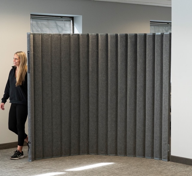 The office is using cubicle for employee's workspace
