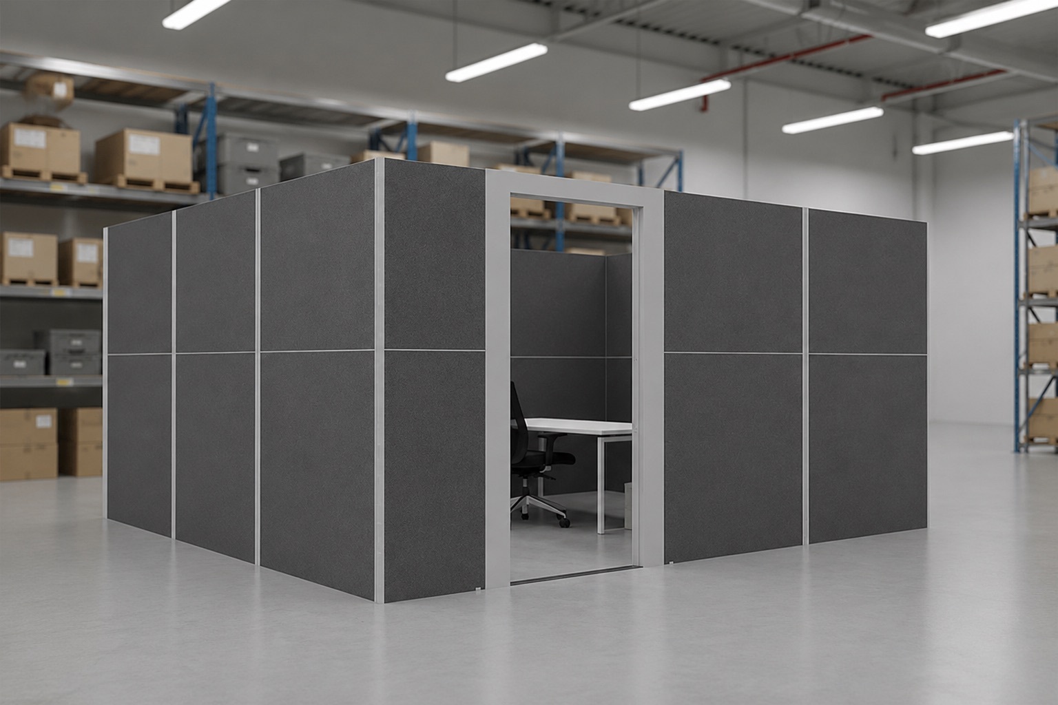 Acoustic EverPanel is used as alternative room for officespaces and has sound-dampening