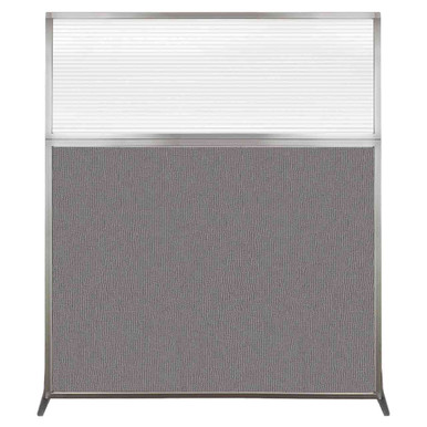 Hush Screen Portable Divider 5' x 6' Speckled Gray Fabric Clear Fluted ...