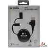 [KCDS] MiTech 4-in-1 Retractable 4ft MFI Certified Lightning Type C Fast Charging Cable *Case of 12*