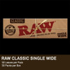 Raw Single Wide Rolling Papers *Display of 25*