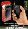 SmokeZilla Refillable Cigarette Pack Lighters [Model# 23483] *Display of 12*