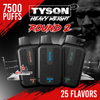 Tyson 2.0 Round 2 7500 Puffs 50mg 16mL Disposable w/ FYRE Mesh Coil *Display of 10*