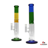 14in Dual Color Straight Tube 712g Glass Waterpipe w/ Ice Catcher & Perc [WCG30-0076]
