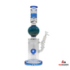 16in Ribbed Neck Earthly Globe 1078g Glass Waterpipe w/ Loop Showerhead Perc [DYW-03] - Light Blue