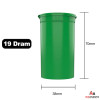 Loud Lock Plastic Pop Top Storage Containers (Assorted Sizes & Colors) - 19 Dram (Green)
