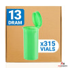 Loud Lock Plastic Pop Top Storage Containers (Assorted Sizes & Colors) - 13 Dram (Green)
