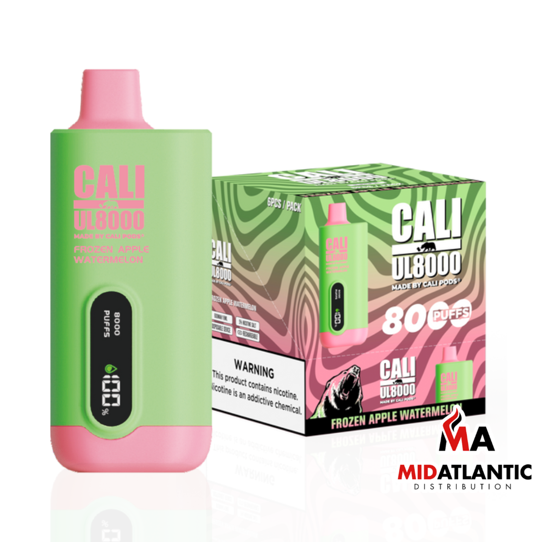 UL20000 Flavors Cali UL8000 Frozen Peach Disposable 8000 Puff 6ct Display  Cali Pods Reviews