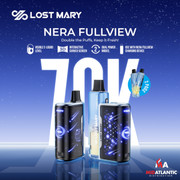 Lost Mary Nera Fullview 70k Puffs 50mg 24mL Pod Disposables (Full Kit w/ 2 Pod Disposables) *Display of 5* Lost Mary Nera Fullview 70k Puffs 50mg 24mL Pod Disposables (Full Kit w/ 2 Pod Disposables) *Display of 5*