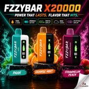 FzzyBar X20000 20k Puffs 5% E-Hookah Disposables *Display of 5*