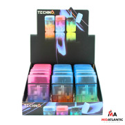 Techno Torch Frosted Edition Flip-Top Lighters (Assorted Colors) *Display of 15* [Model# 19607-FR]