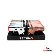 Techno Torch Triple Flame Pistol Lighters (Assorted Metallic Colors) *Display of 16* [Model#10260-3] 