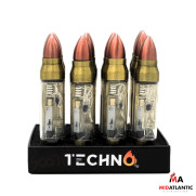 Techno Torch Bullet Lighter w/ Flashing Lights *Display of 12* [Model#05007FL]