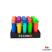 Techno Torch Neon Go Lighters w/ Puncher (Assorted Colors) *Display of 25* [Model#19626A]