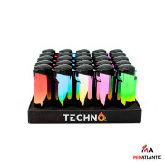  Techno Torch Triple Color Metal Torches (Assorted Colors) *Display of 25* [Model# 30008C]