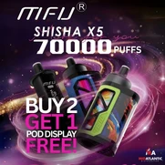 MFU Shisha X5 70K Puffs 5% Disposables (Full Kit) *Display of 5* [Buy 2 Get 1 Pod Display Free]