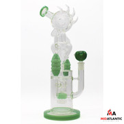 15.5in Spiked Recycler Glass Waterpipe w/ Showerhead Perc [Model# DYW-88] *Sold As Singles*