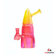 Dual Tone 8in Skull Rocket Ship Glass Waterpipe [Model# WCG40-0508] *Sold As Singles*