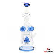Elevated Beaker w/ Quad Orb Smoke Diffusers, Tree Perc, & Ice Catcher 18in Waterpipe [Model# WP-NA068] *Sold As Singles*